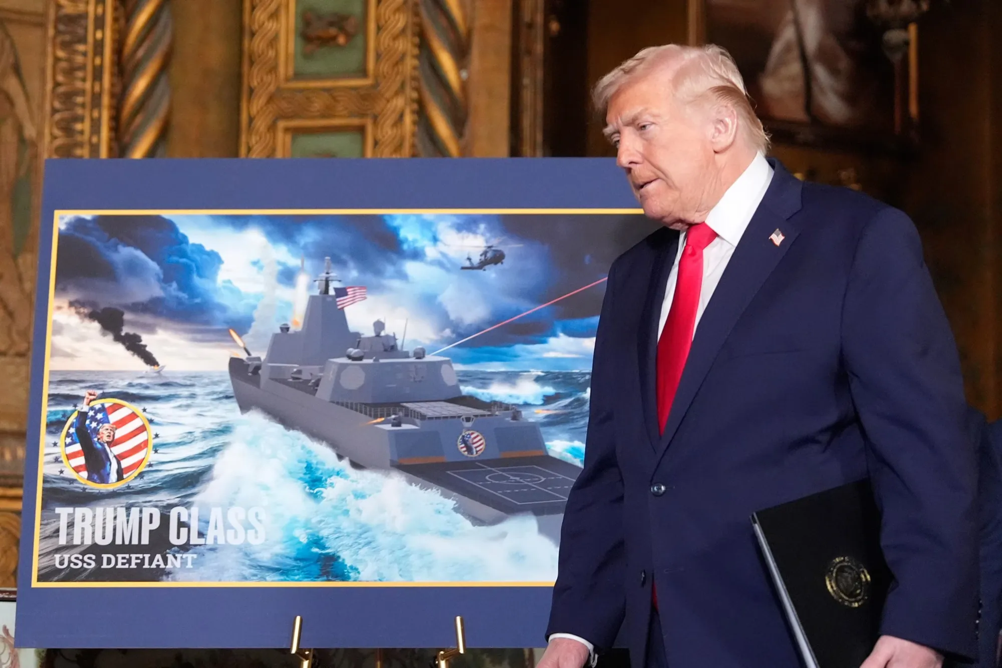 Trump Unveils New "Trump-Class" Battleships for His "Golden Fleet"